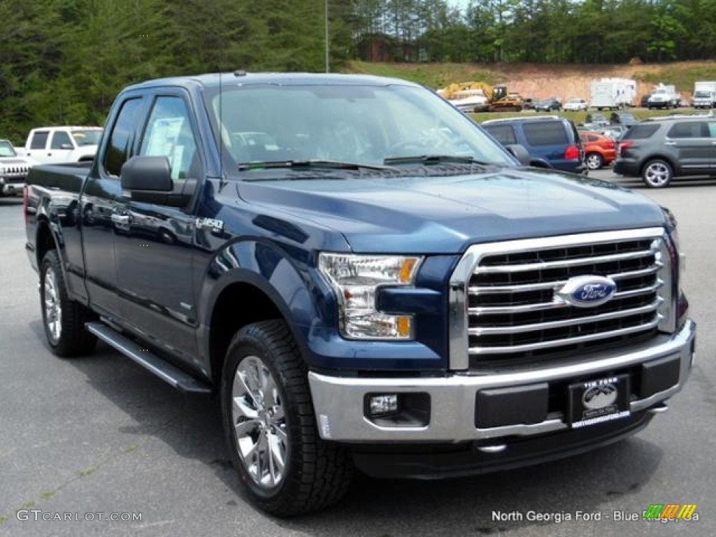 2016 F150 XLT SuperCab 4x4 - Blue Jeans / Medium Earth Gray photo #7