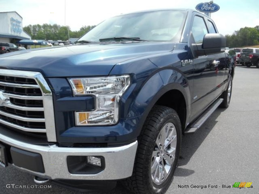 2016 F150 XLT SuperCab 4x4 - Blue Jeans / Medium Earth Gray photo #31