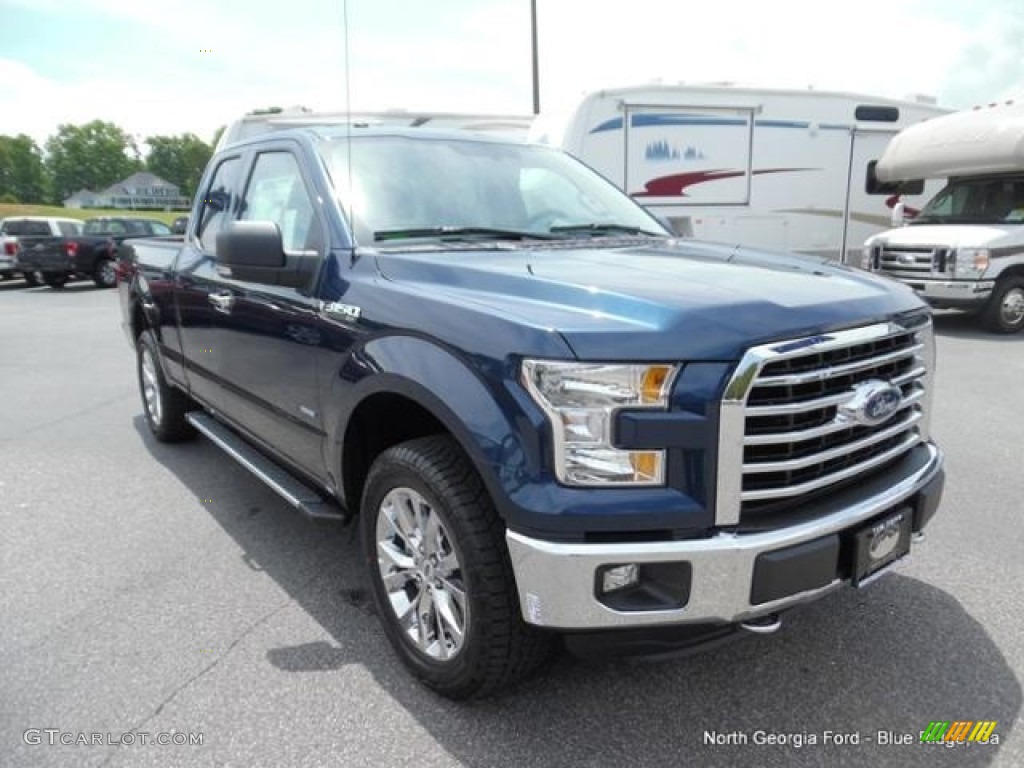 2016 F150 XLT SuperCab 4x4 - Blue Jeans / Medium Earth Gray photo #32