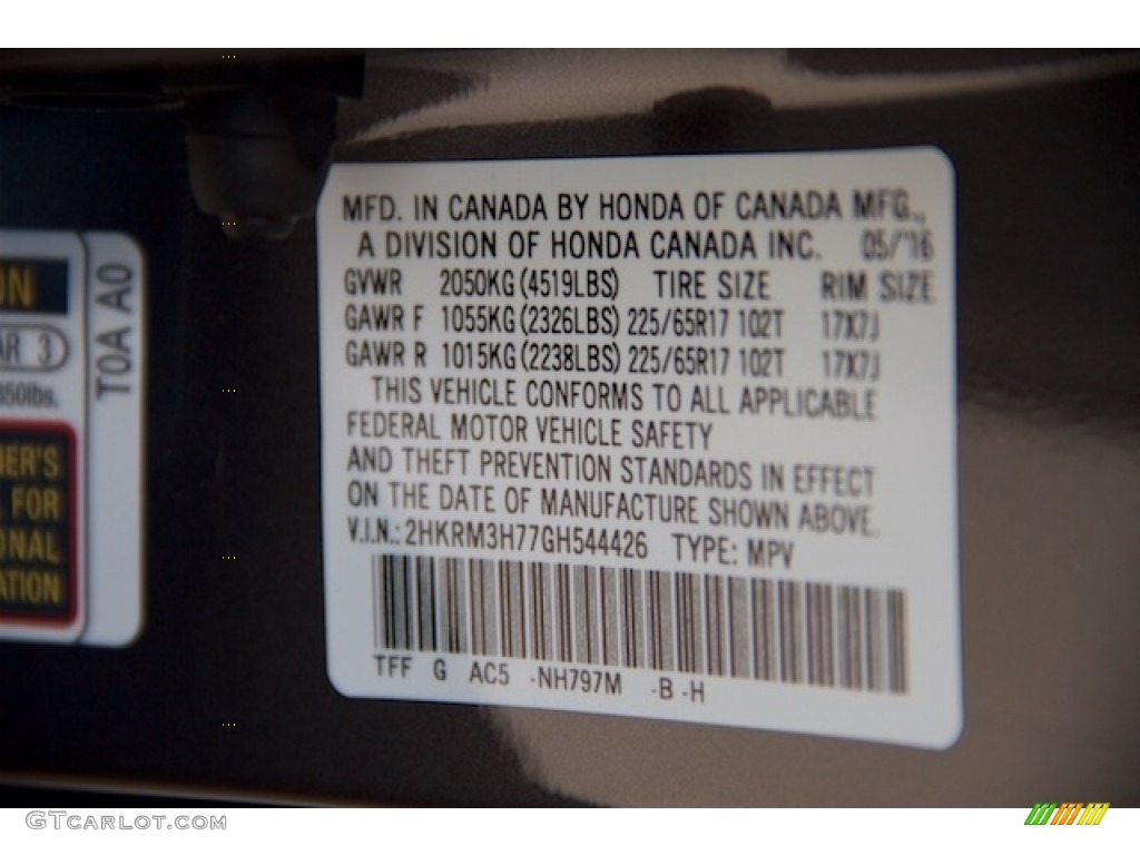 2016 CR-V EX-L - Modern Steel Metallic / Gray photo #20