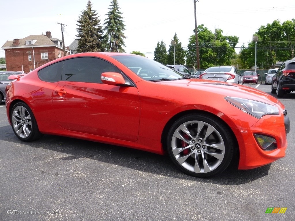 2013 Genesis Coupe 3.8 Track - Tsukuba Red / Black Leather photo #1