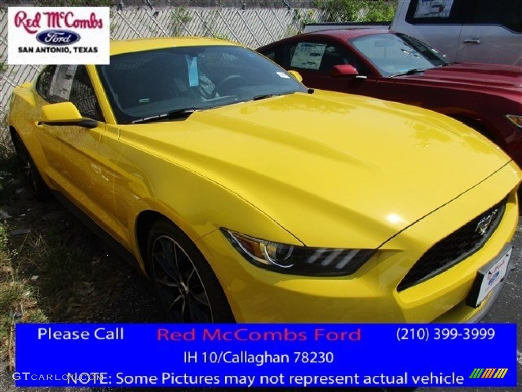 2016 Mustang EcoBoost Coupe - Triple Yellow Tricoat / Ebony photo #1