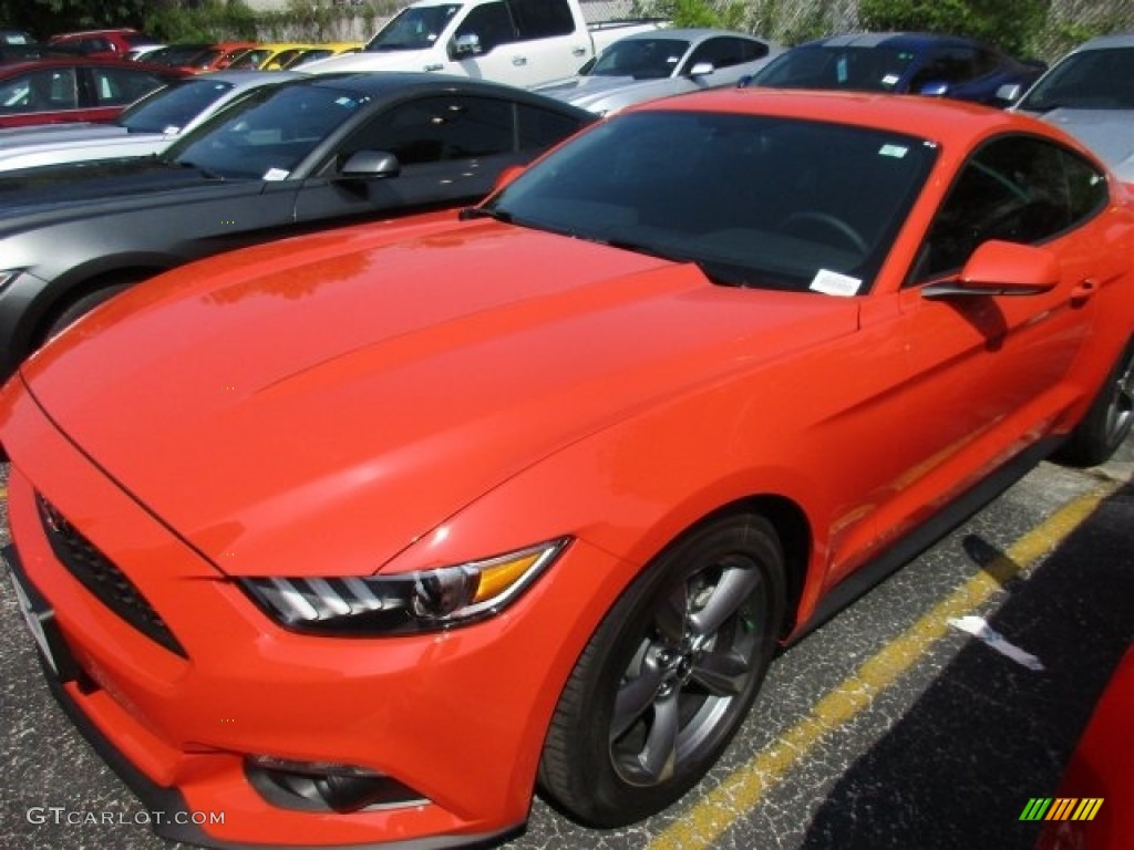 2016 Mustang V6 Coupe - Competition Orange / Ebony photo #2