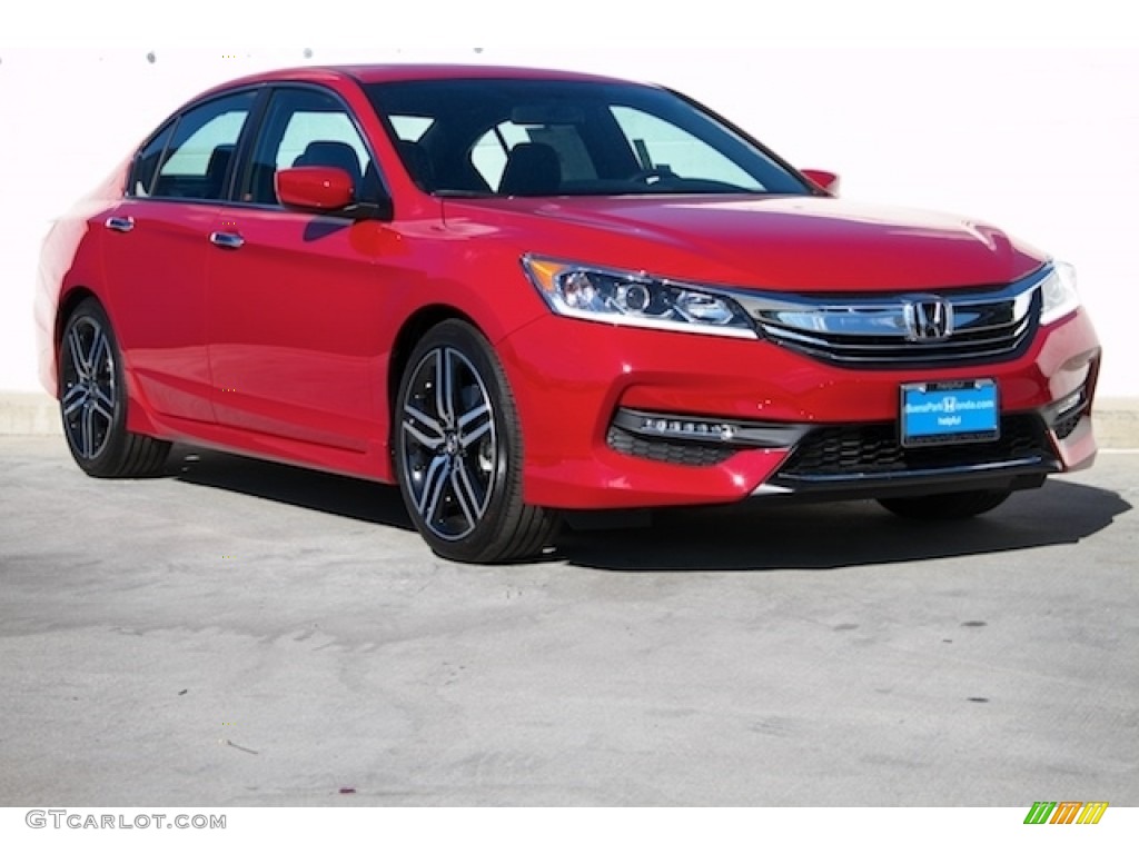 2016 Accord Sport Sedan - San Marino Red / Black photo #1