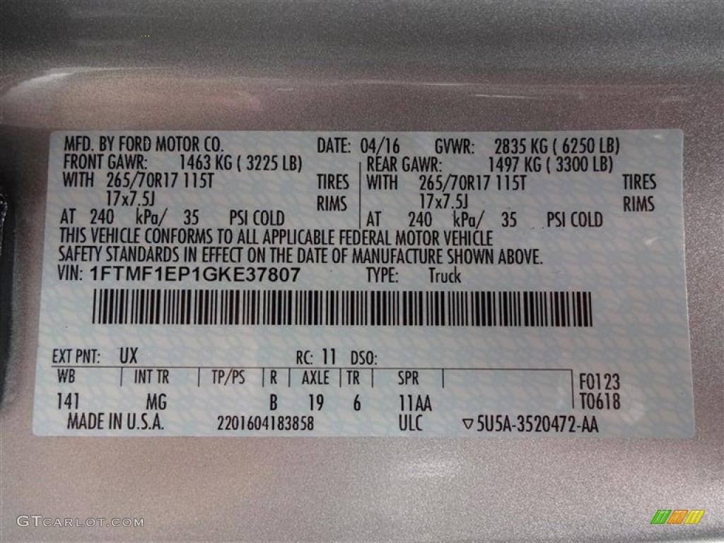 2016 F150 XLT Regular Cab 4x4 - Ingot Silver / Medium Earth Gray photo #15