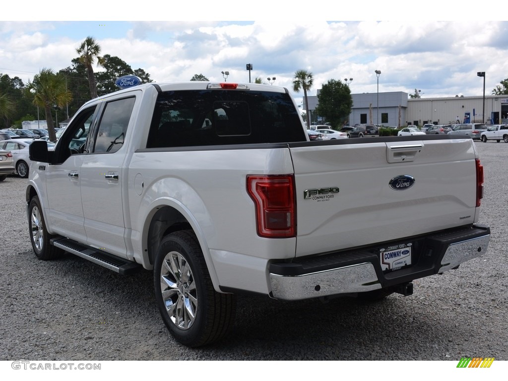 2016 F150 Lariat SuperCrew - White Platinum / Medium Earth Gray photo #7