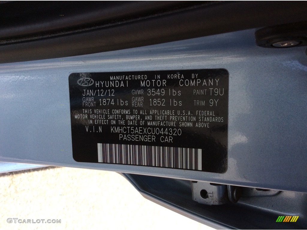 2012 Accent GS 5 Door - Clearwater Blue / Gray photo #30