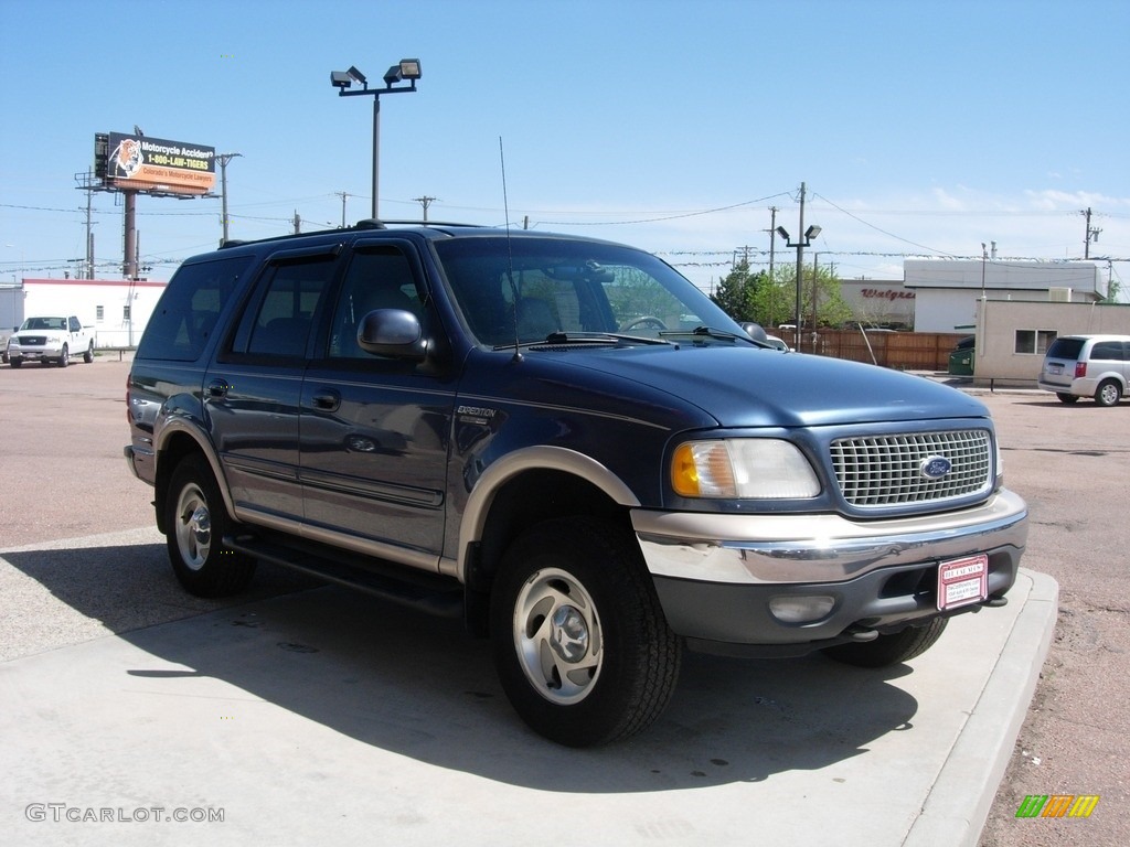 1999 Expedition Eddie Bauer 4x4 - Medium Wedgewood Blue Metallic / Medium Prairie Tan photo #7