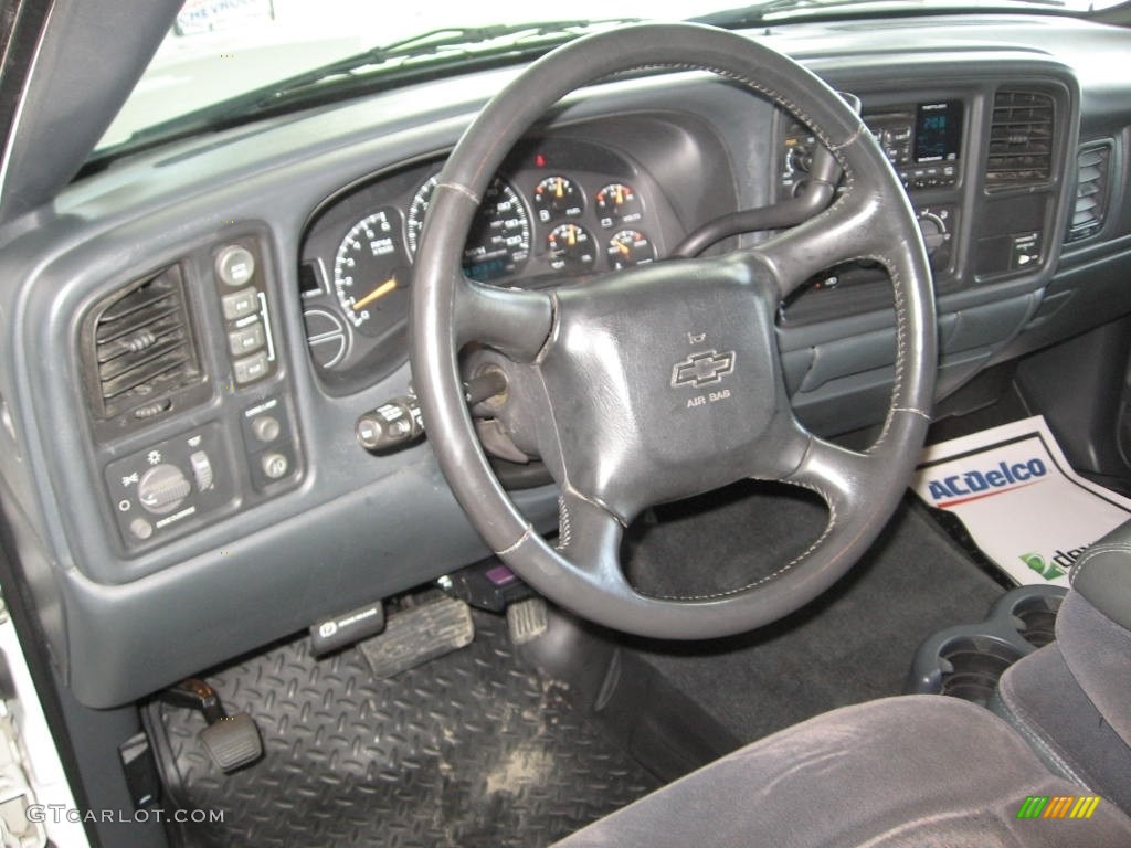 2002 Silverado 1500 LS Extended Cab 4x4 - Summit White / Graphite Gray photo #6