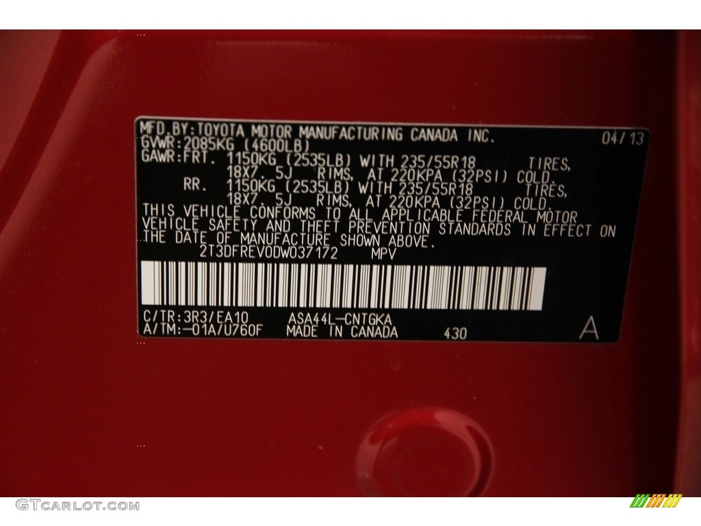 2013 RAV4 Limited AWD - Barcelona Red Metallic / Ash photo #16