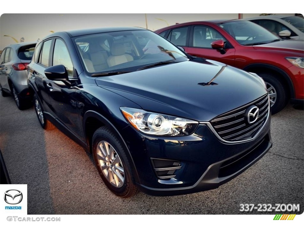 2016 CX-5 Sport - Deep Crystal Blue Mica / Sand photo #5