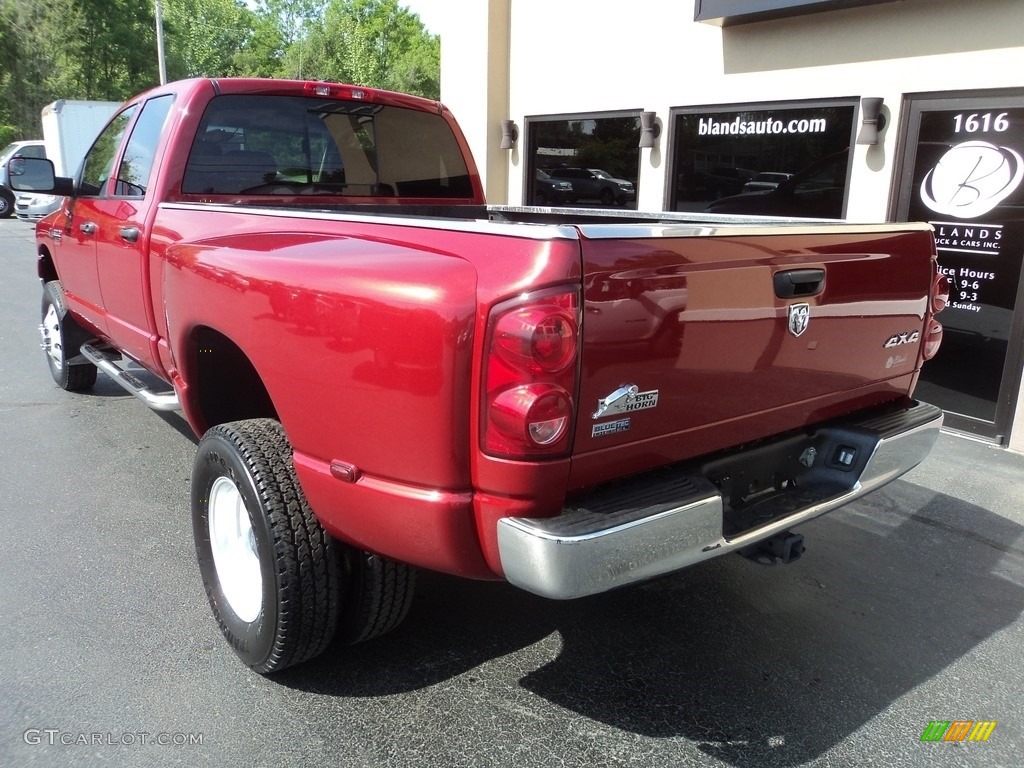 2008 Ram 3500 SLT Quad Cab 4x4 Dually - Inferno Red Crystal Pearl / Medium Slate Gray photo #3