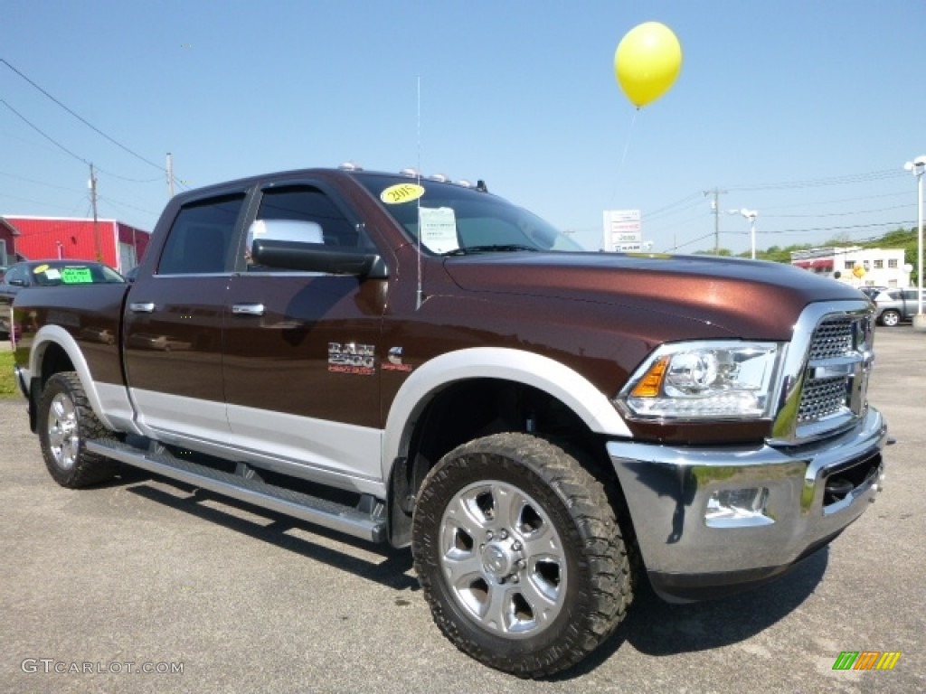 2015 2500 Laramie Crew Cab 4x4 - Western Brown / Canyon Brown/Light Frost Beige photo #13