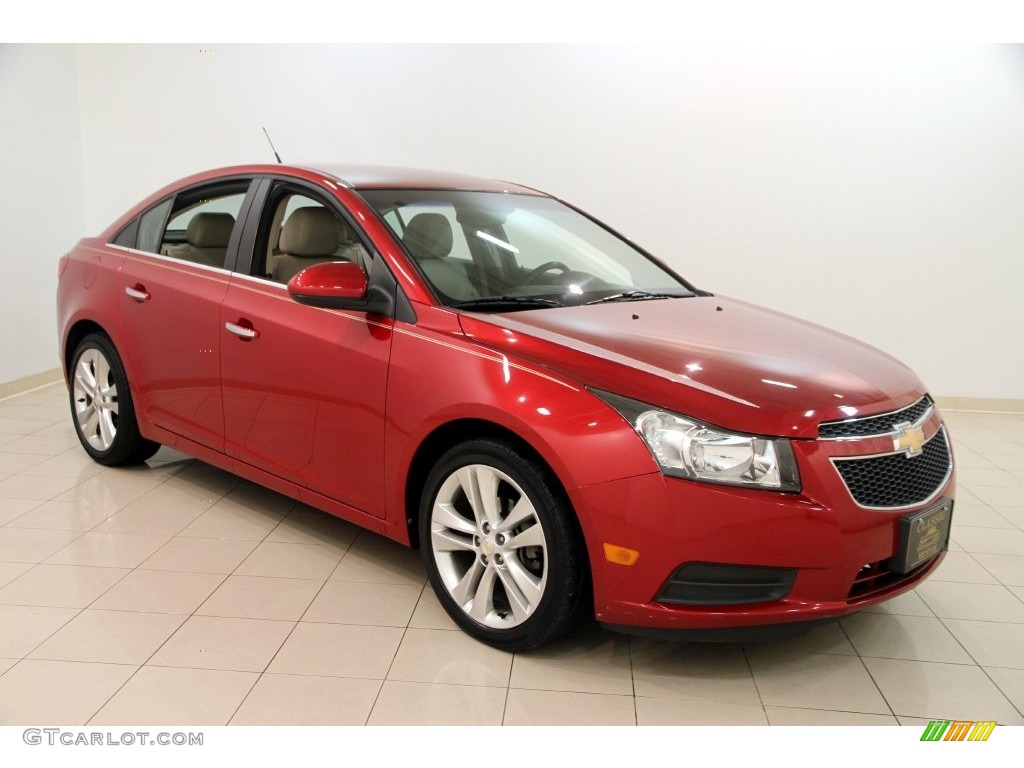 2011 Cruze LTZ - Crystal Red Metallic Tintcoat / Cocoa/Light Neutral Leather photo #1