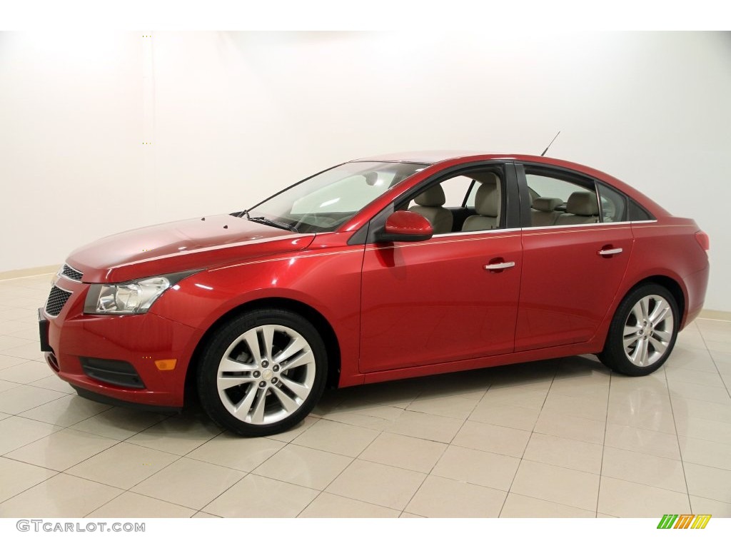 2011 Cruze LTZ - Crystal Red Metallic Tintcoat / Cocoa/Light Neutral Leather photo #3