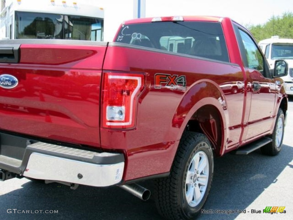 2016 F150 XLT Regular Cab 4x4 - Race Red / Medium Earth Gray photo #30