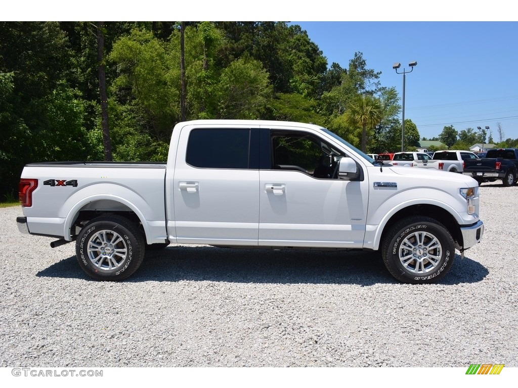 2016 F150 Lariat SuperCrew 4x4 - Oxford White / Medium Earth Gray photo #2