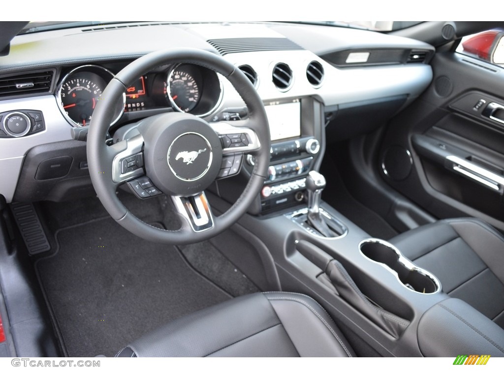 Ebony Interior 2016 Ford Mustang EcoBoost Premium Convertible Photo #113241450