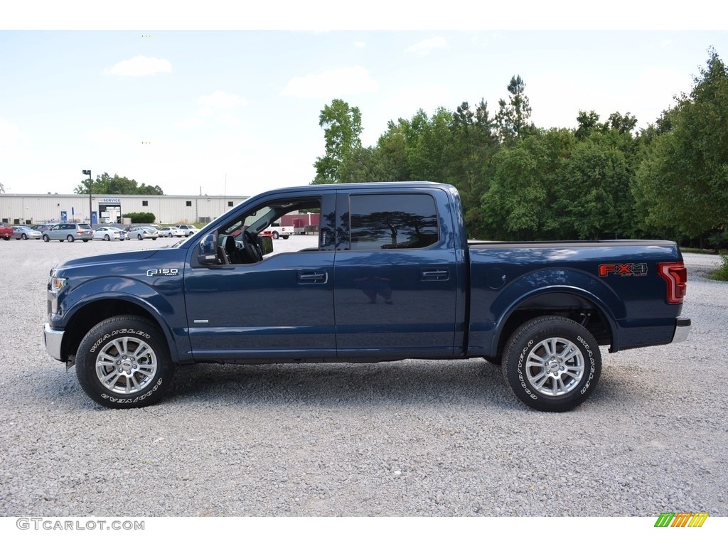 2016 F150 Lariat SuperCrew 4x4 - Blue Jeans / Medium Earth Gray photo #8
