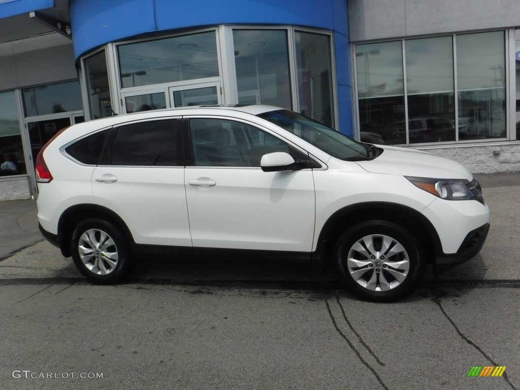 2013 CR-V EX AWD - White Diamond Pearl / Beige photo #2