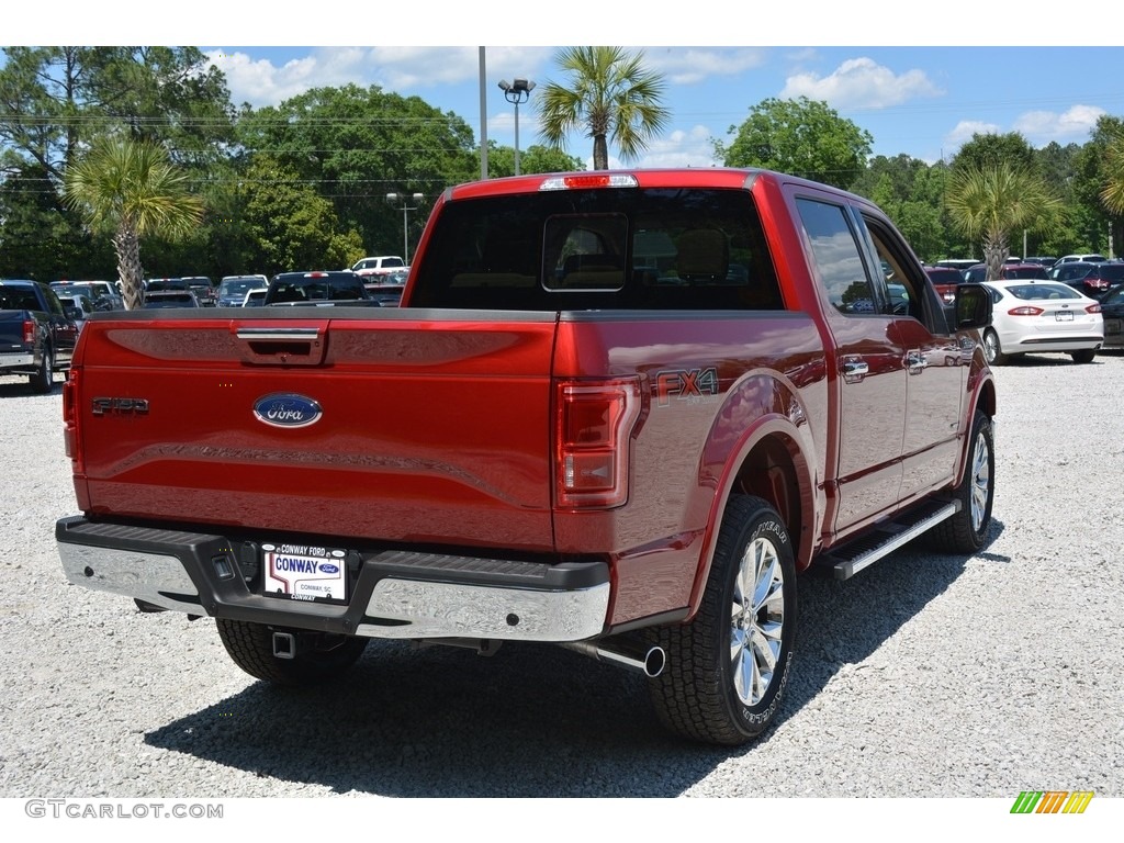 2016 F150 Lariat SuperCrew 4x4 - Ruby Red / Medium Light Camel photo #3