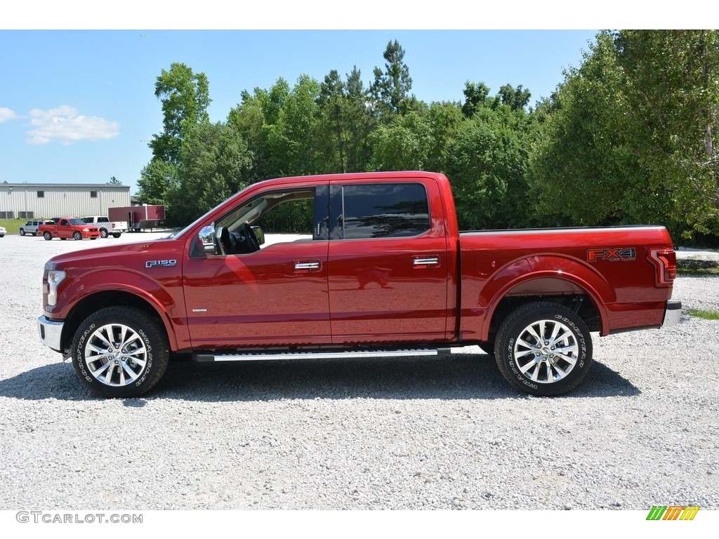 2016 F150 Lariat SuperCrew 4x4 - Ruby Red / Medium Light Camel photo #8