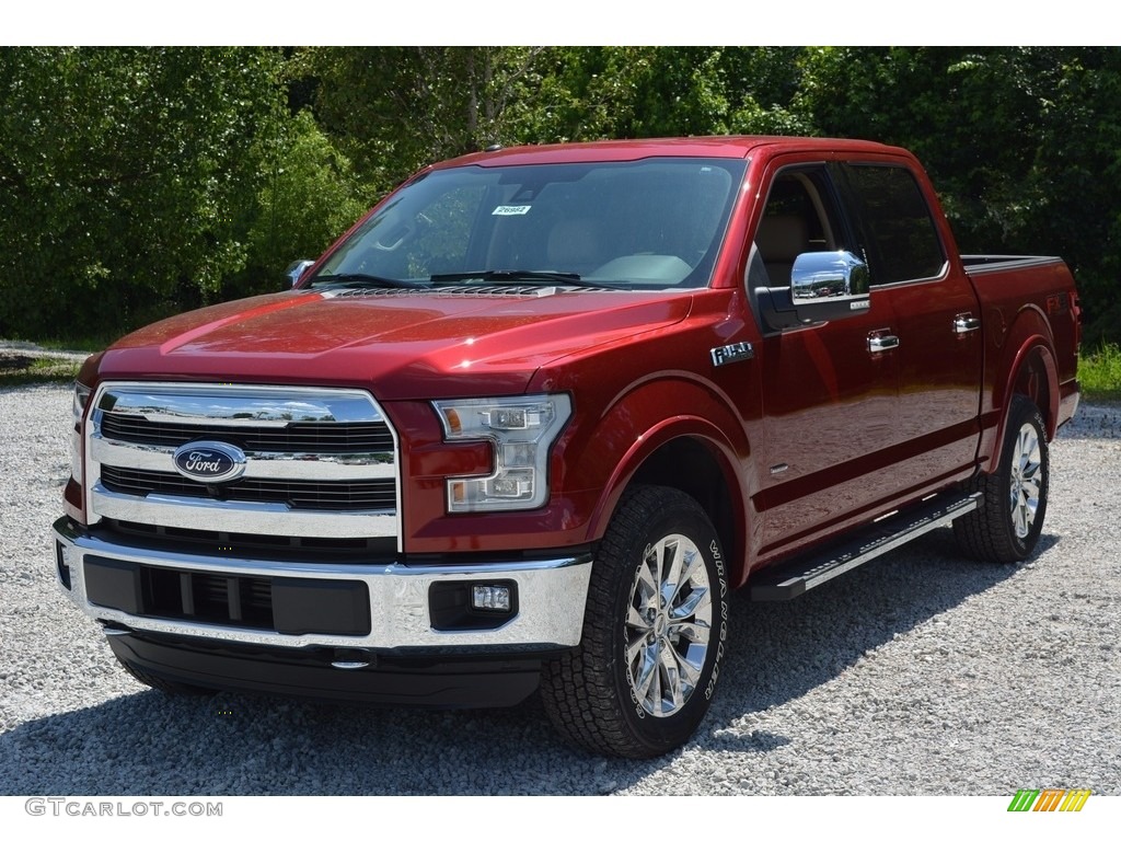 2016 F150 Lariat SuperCrew 4x4 - Ruby Red / Medium Light Camel photo #9
