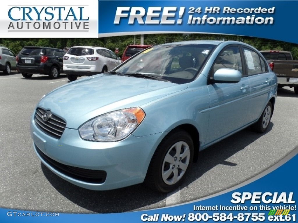2010 Accent GLS 4 Door - Ice Blue / Beige photo #1