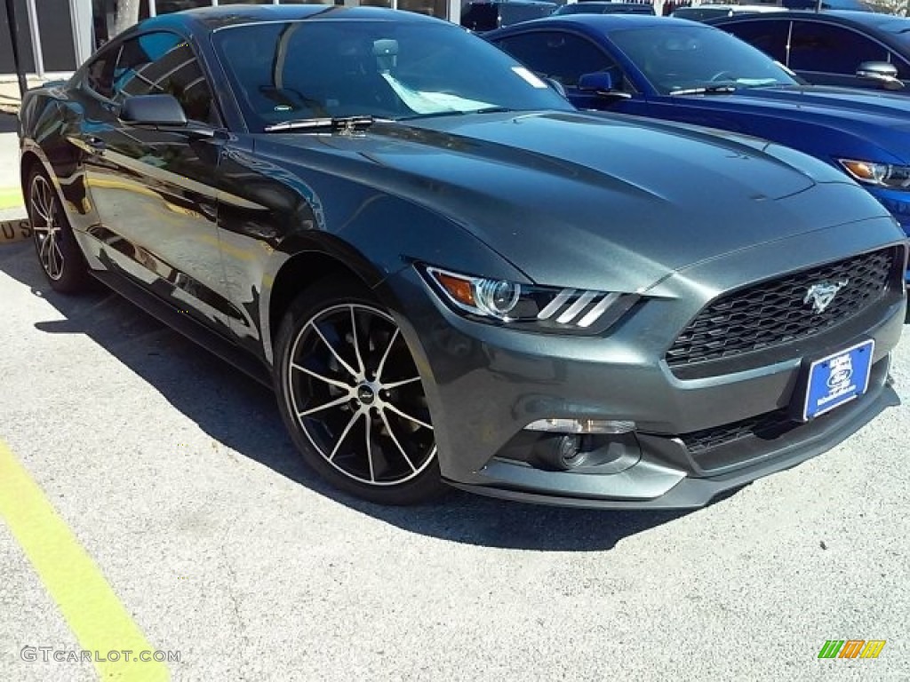 2016 Mustang EcoBoost Coupe - Magnetic Metallic / Ebony photo #1