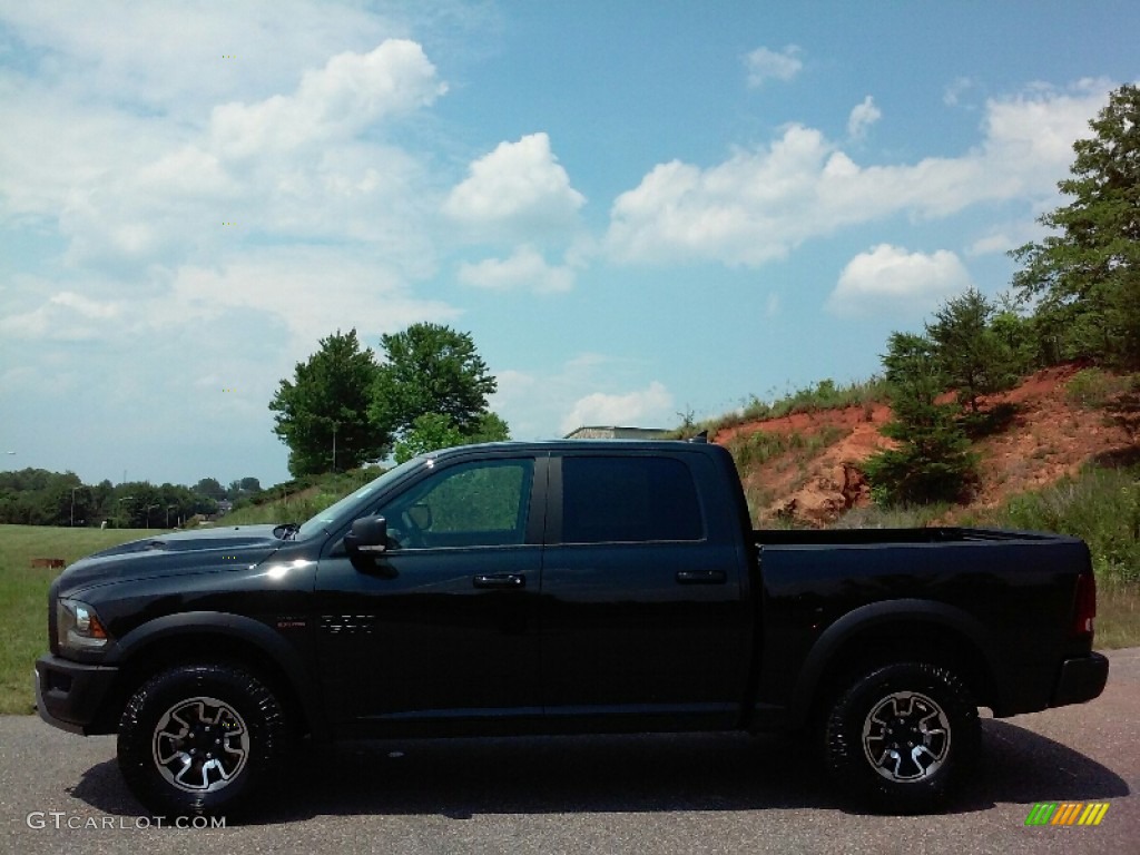 2016 1500 Rebel Crew Cab 4x4 - Brilliant Black Crystal Pearl / Rebel Theme Red/Black photo #1