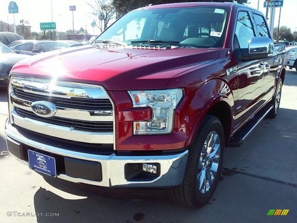 2016 F150 Lariat SuperCrew - Ruby Red / Medium Light Camel photo #28