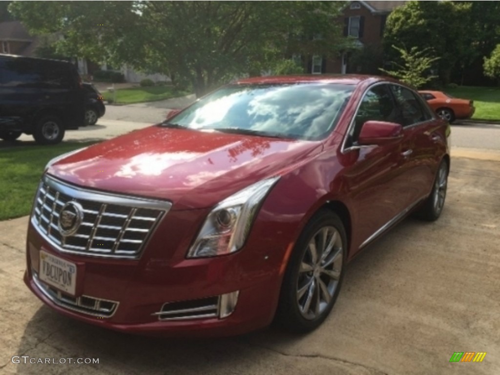 2013 XTS Luxury FWD - Crystal Red Tintcoat / Caramel/Jet Black photo #1