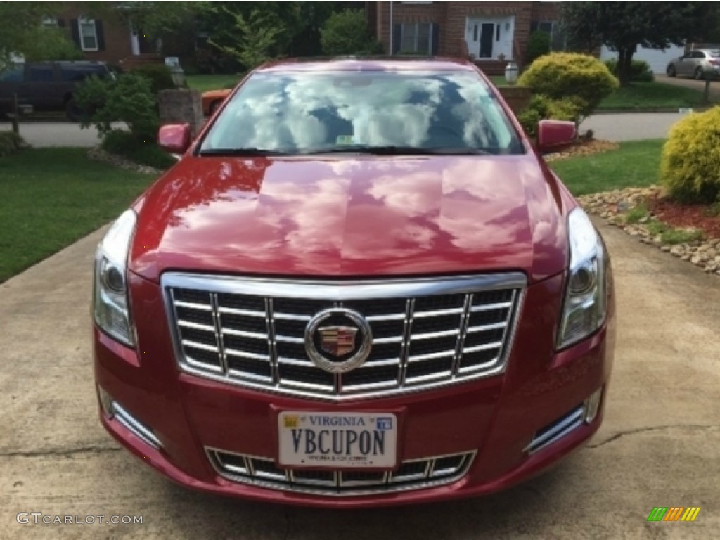 2013 XTS Luxury FWD - Crystal Red Tintcoat / Caramel/Jet Black photo #2