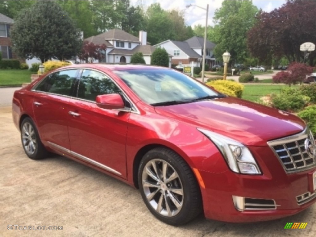 2013 XTS Luxury FWD - Crystal Red Tintcoat / Caramel/Jet Black photo #4
