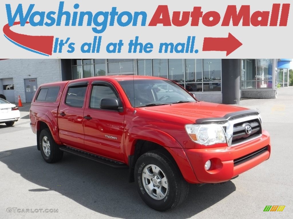 2005 Tacoma V6 TRD Double Cab 4x4 - Radiant Red / Graphite Gray photo #1