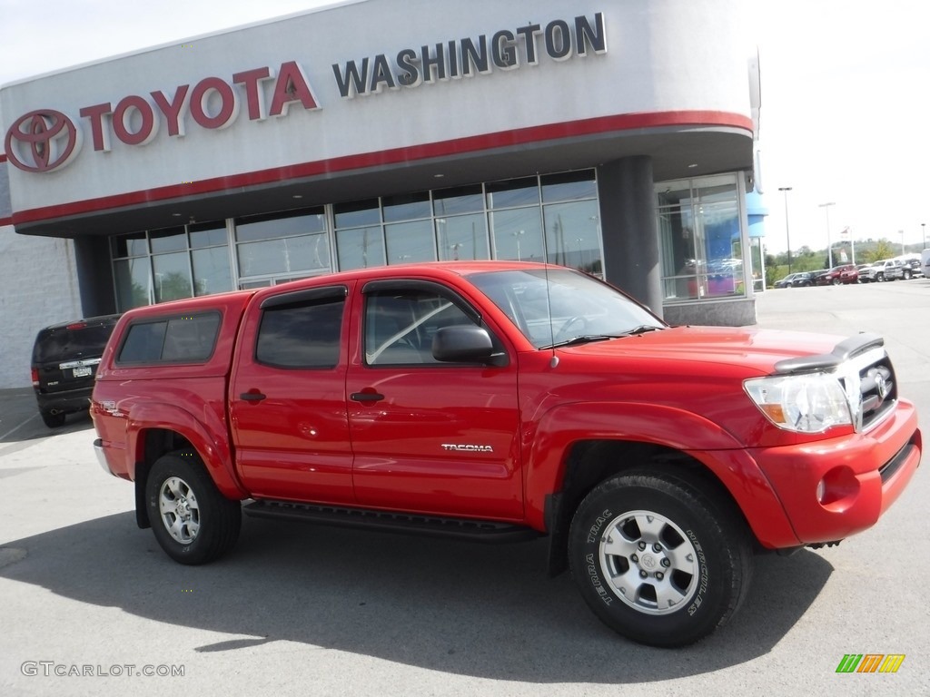 2005 Tacoma V6 TRD Double Cab 4x4 - Radiant Red / Graphite Gray photo #2