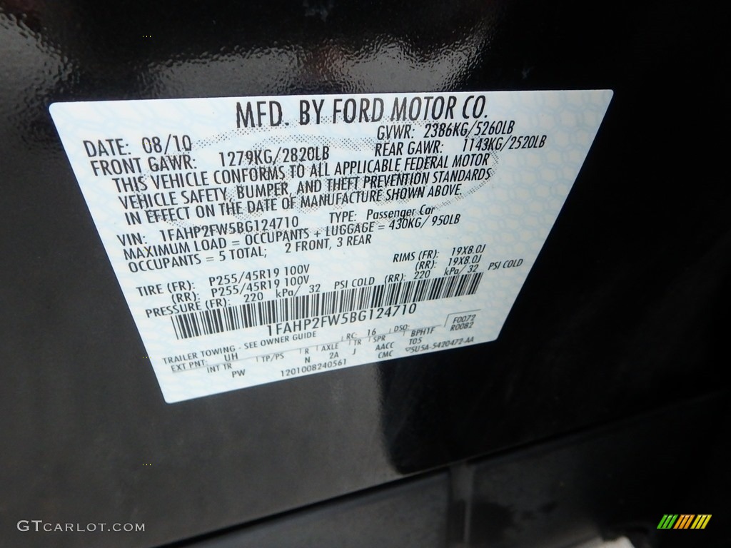 2011 Taurus Limited - Ebony Black / Charcoal Black photo #23