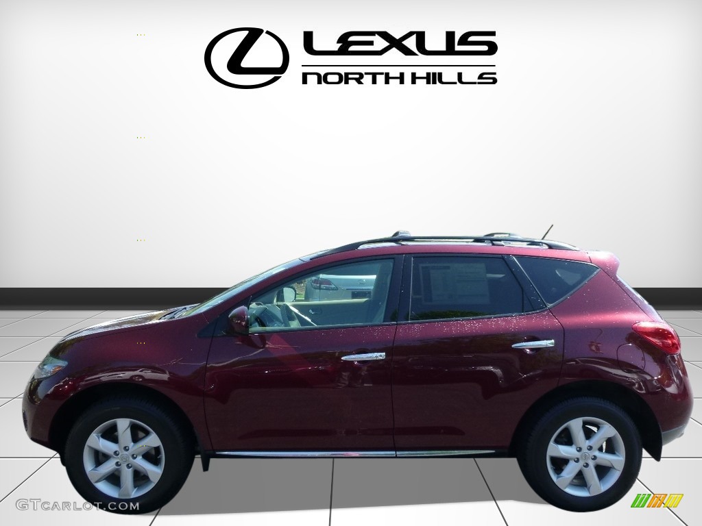 2010 Murano SL AWD - Merlot Red Metallic / Beige photo #3