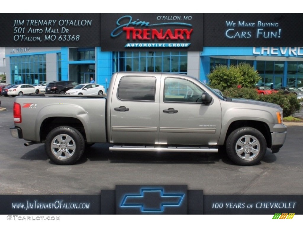 2013 Sierra 1500 SLE Crew Cab 4x4 - Steel Gray Metallic / Ebony photo #1