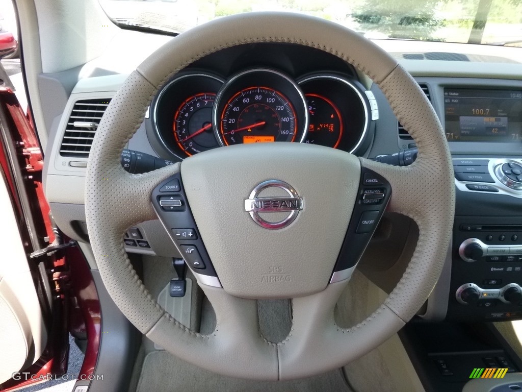 2010 Murano SL AWD - Merlot Red Metallic / Beige photo #17