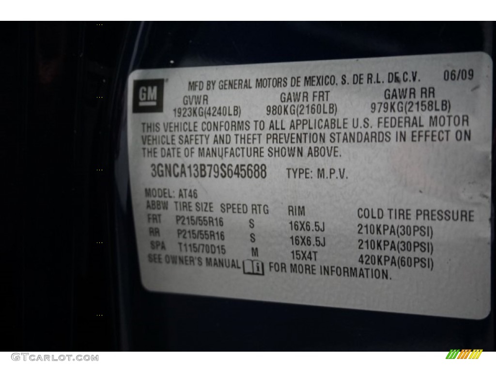2009 HHR LS - Blue Flash Metallic / Ebony photo #14