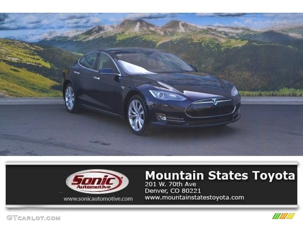 2014 Model S  - Blue Metallic / Black photo #1