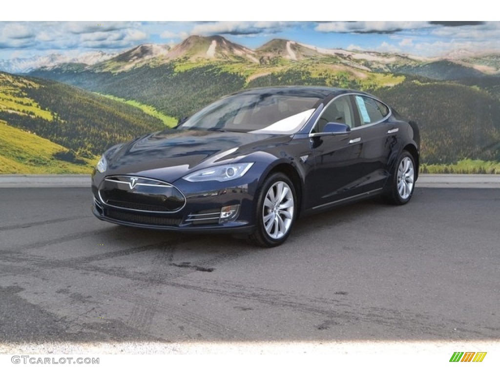 Blue Metallic 2014 Tesla Model S Standard Model S Model Exterior Photo #113287825