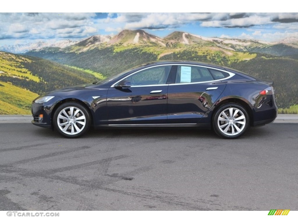 Blue Metallic 2014 Tesla Model S Standard Model S Model Exterior Photo #113287840