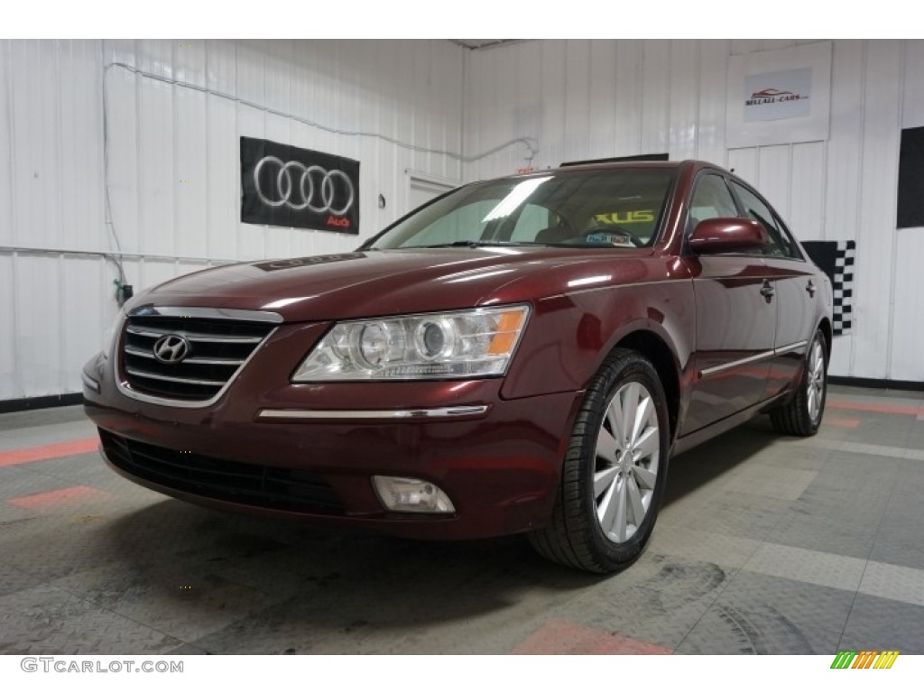 2010 Sonata Limited - Dark Cherry Red / Gray photo #3