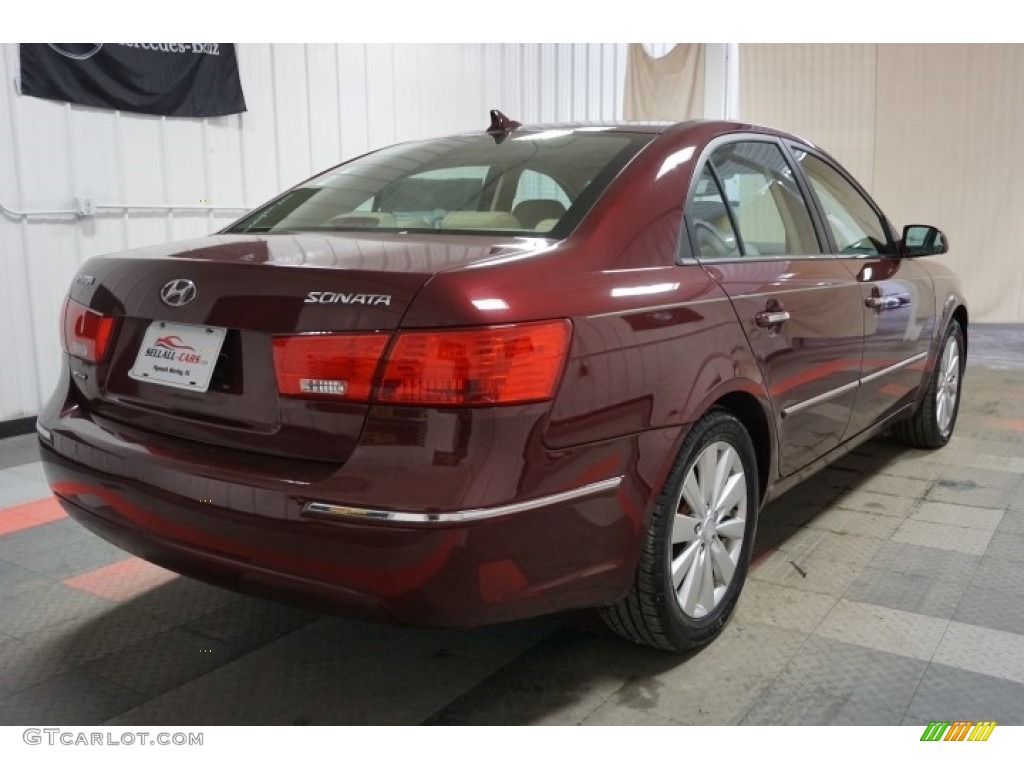 2010 Sonata Limited - Dark Cherry Red / Gray photo #8