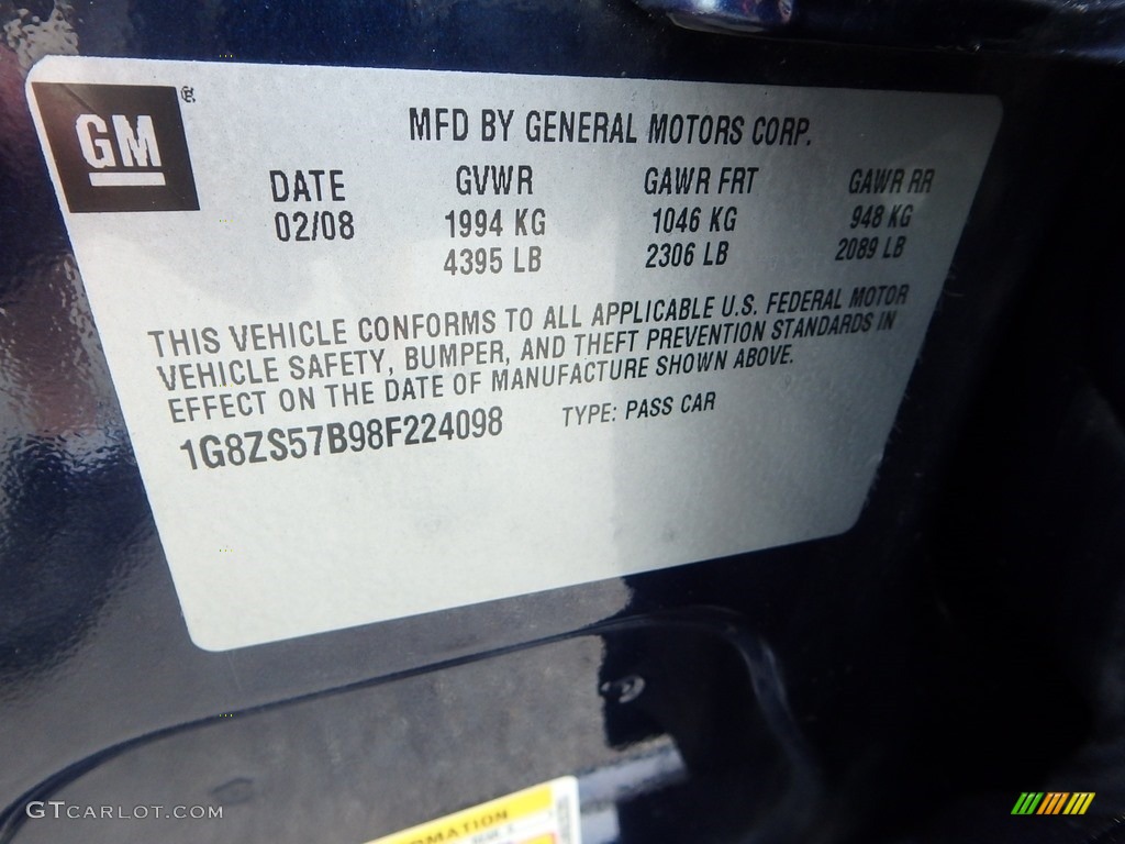 2008 Aura XE - Deep Blue / Gray photo #14