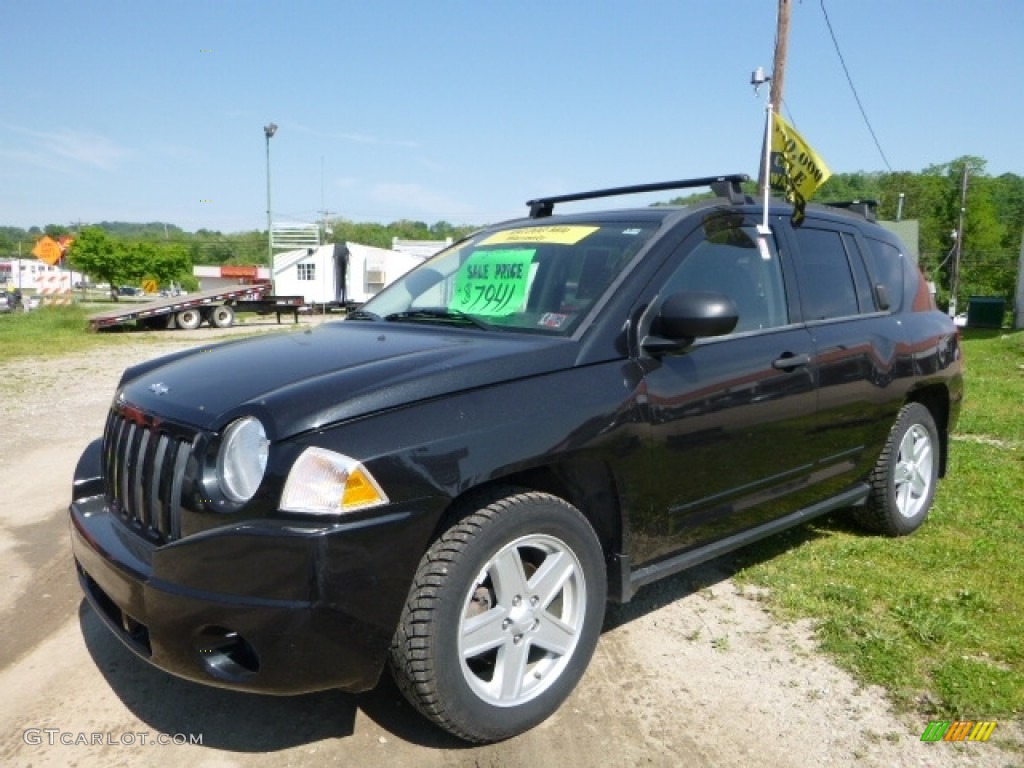 2008 Compass Sport 4x4 - Brilliant Black Crystal Pearl / Dark Slate Gray photo #1