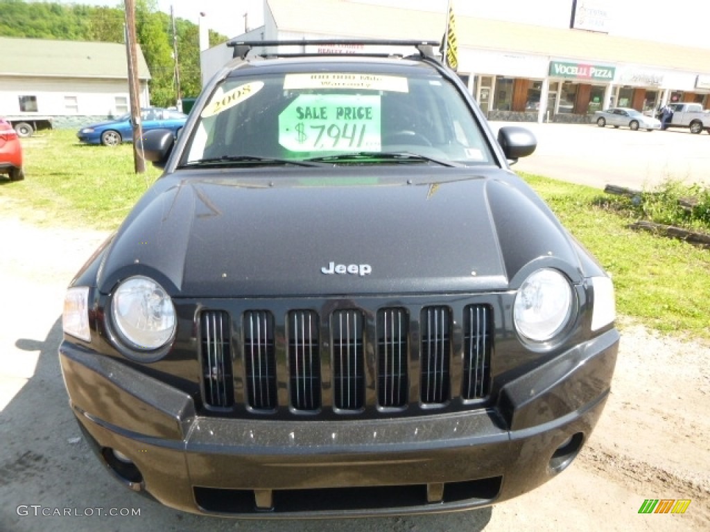 2008 Compass Sport 4x4 - Brilliant Black Crystal Pearl / Dark Slate Gray photo #12