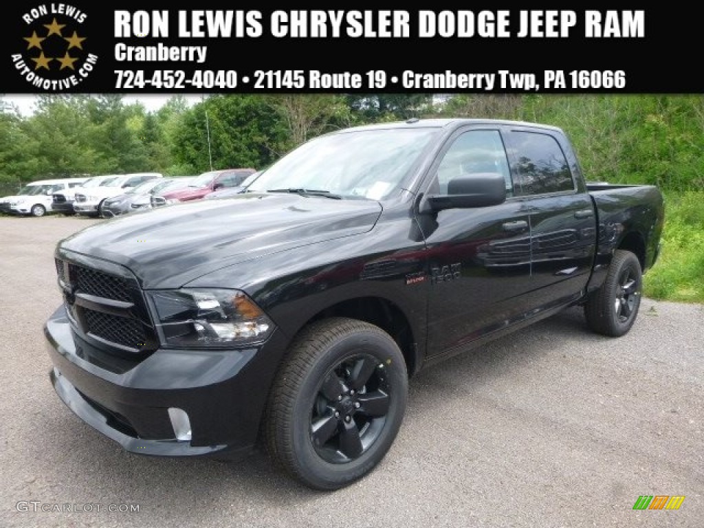 2016 1500 Tradesman Crew Cab 4x4 - Brilliant Black Crystal Pearl / Black/Diesel Gray photo #1